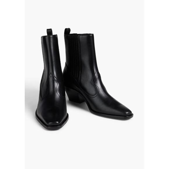 Tory Burch Western Ankle Booties - 7.5 Perfect Black - Picture 2 of 4